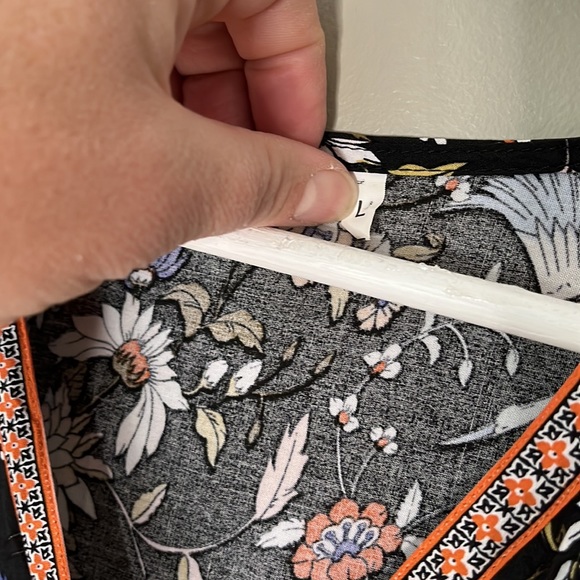 Bird Print Tunic Dress Size L - Picture 4 of 8